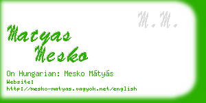 matyas mesko business card