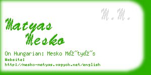 matyas mesko business card